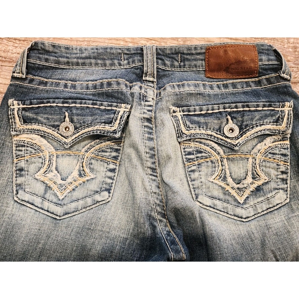 Big Star Jeans Womans 28L Hazel Curvy Fit Medium Low Rise Bootcut Blue Denim